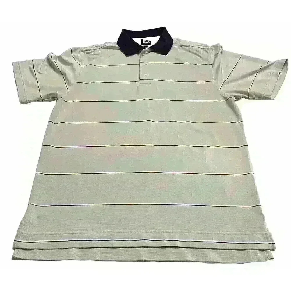 FootJoy Shirt Mens Medium Green Striped Polo Golf Shirt